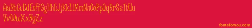 Czcionka Spizzella Free font – pomarańczowe czcionki na czerwonym tle