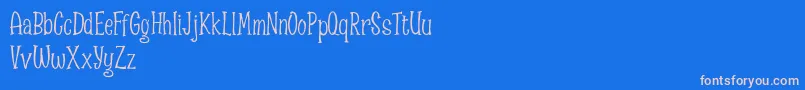 Spizzella Free font-fontti – vaaleanpunaiset fontit sinisellä taustalla