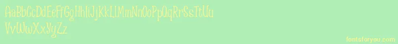 Spizzella Free font Font – Yellow Fonts on Green Background