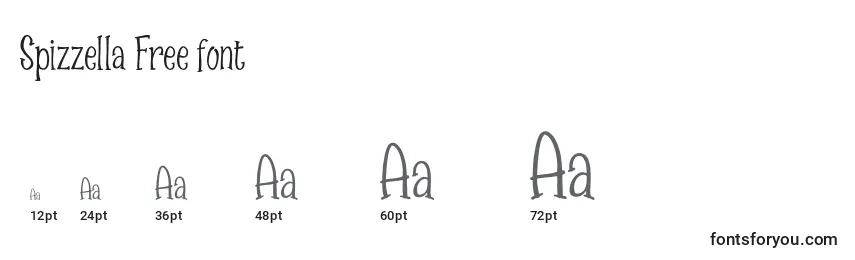 Rozmiary czcionki Spizzella Free font (141659)