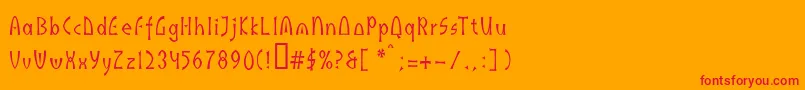 フォントIndus – オレンジの背景に赤い文字