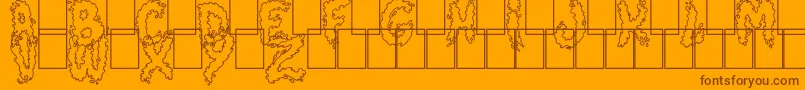 Saiba mais sobre a fonte Splash Fonte Splash – fontes marrons em um fundo laranja