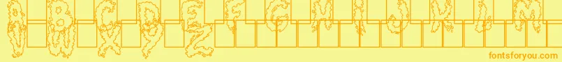 Fonte Splash – fontes laranjas em um fundo amarelo