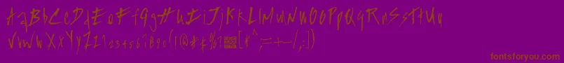 Splasher-Schriftart – Braune Schriften auf violettem Hintergrund