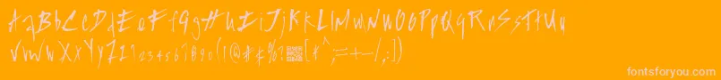 Splasher-Schriftart – Rosa Schriften auf orangefarbenem Hintergrund