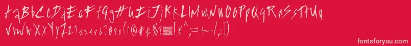 Splasher-Schriftart – Rosa Schriften auf rotem Hintergrund