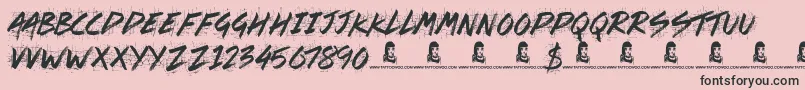 Splat Attack Font – Black Fonts on Pink Background