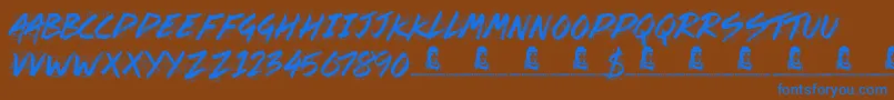 Splat Attack Font – Blue Fonts on Brown Background