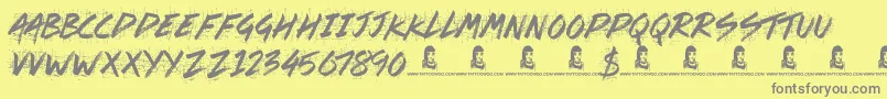 フォントSplat Attack – 黄色の背景に灰色の文字