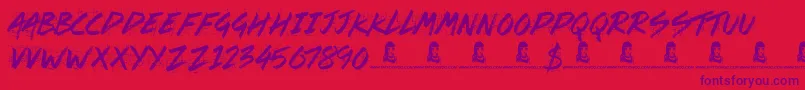 Splat Attack Font – Purple Fonts on Red Background