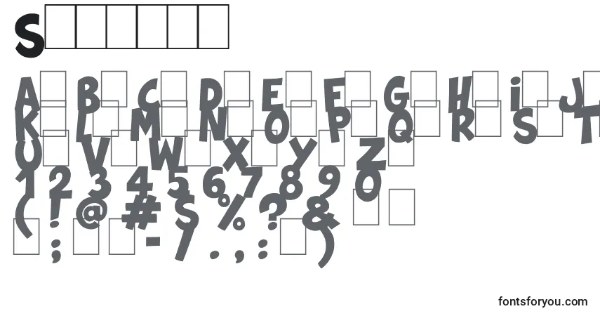A fonte Splatch – alfabeto, números, caracteres especiais