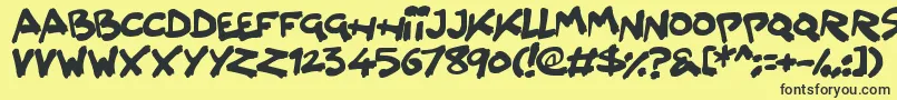 Splatter Kings Font – Black Fonts on Yellow Background