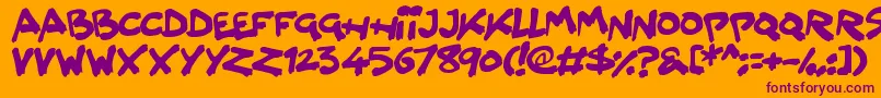 Splatter Kings Font – Purple Fonts on Orange Background