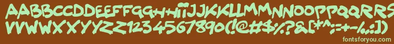 Splatter Kings Font – Green Fonts on Brown Background