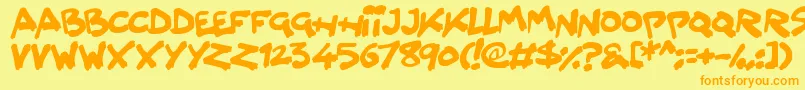 Splatter Kings Font – Orange Fonts on Yellow Background