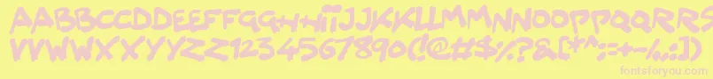 Splatter Kings Font – Pink Fonts on Yellow Background