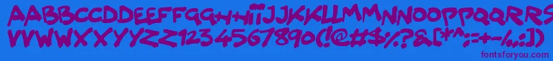 Splatter Kings Font – Purple Fonts on Blue Background