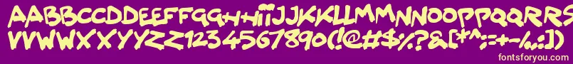 Splatter Kings Font – Yellow Fonts on Purple Background