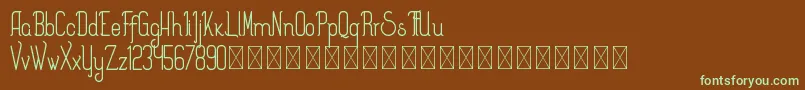 フォントSplendor PersonalUse – 緑色の文字が茶色の背景にあります。