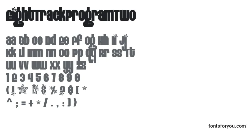 Fuente EightTrackProgramTwo - alfabeto, números, caracteres especiales