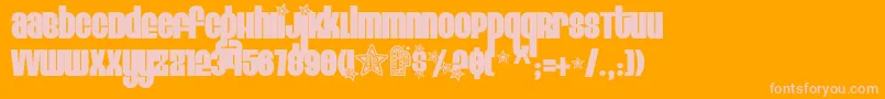 EightTrackProgramTwo Font – Pink Fonts on Orange Background
