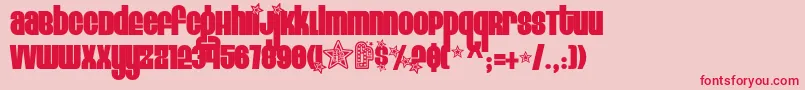 EightTrackProgramTwo Font – Red Fonts on Pink Background