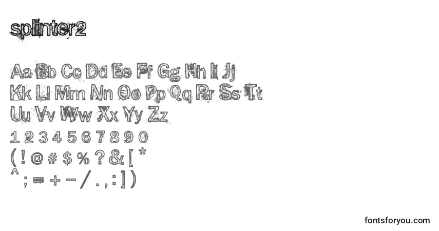 Schriftart Splinter2 (141670) – Alphabet, Zahlen, spezielle Symbole