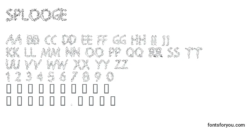 A fonte SPLOOGE  (141671) – alfabeto, números, caracteres especiais