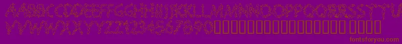 SPLOOGE -fontti – ruskeat fontit violetilla taustalla