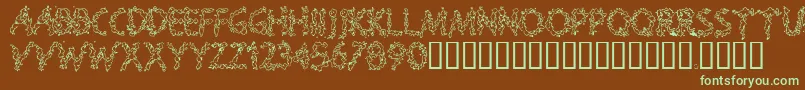 SPLOOGE -fontti – vihreät fontit ruskealla taustalla