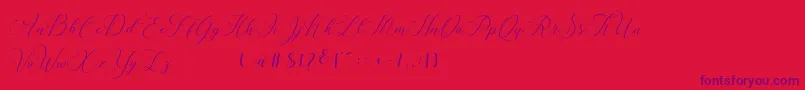 フォントSpoiled Girl – 赤い背景に紫のフォント