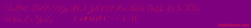 Spoiled Girl-Schriftart – Rote Schriften auf violettem Hintergrund