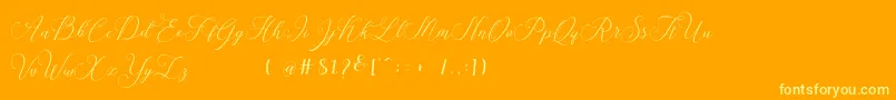 Spoiled Girl-Schriftart – Gelbe Schriften auf orangefarbenem Hintergrund