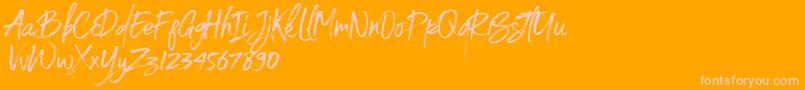 Spoiled Font – Pink Fonts on Orange Background