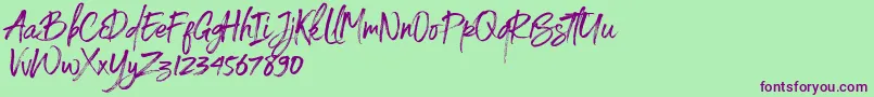Spoiled Font – Purple Fonts on Green Background