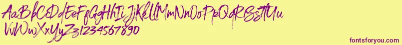 Spoiled Font – Purple Fonts on Yellow Background