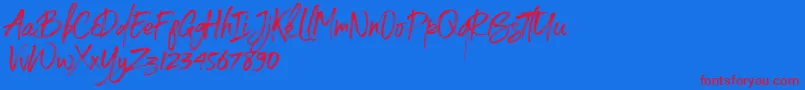 Spoiled Font – Red Fonts on Blue Background