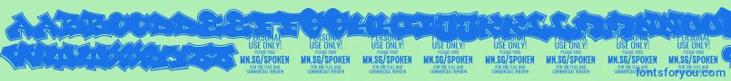 Czcionka Spoken PERSONAL – niebieskie czcionki na zielonym tle