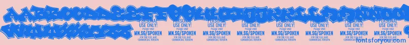フォントSpoken PERSONAL – ピンクの背景に青い文字