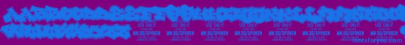 Spoken PERSONAL Font – Blue Fonts on Purple Background
