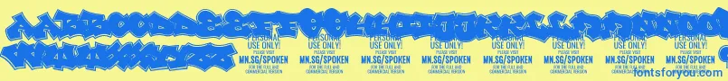 Spoken PERSONAL Font – Blue Fonts on Yellow Background