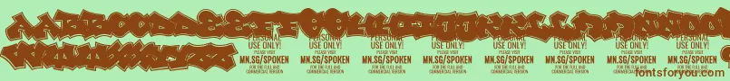 Шрифт Spoken PERSONAL – коричневые шрифты на зелёном фоне