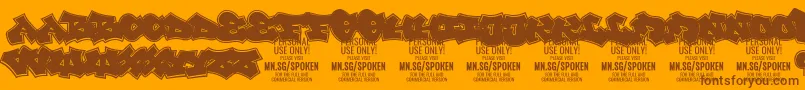 Spoken PERSONAL-fontti – ruskeat fontit oranssilla taustalla