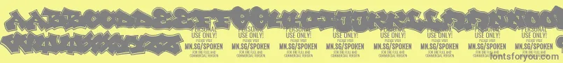 Czcionka Spoken PERSONAL – szare czcionki na żółtym tle