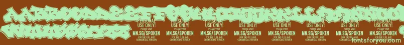 Spoken PERSONAL Font – Green Fonts on Brown Background