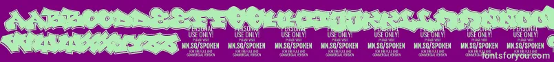 Шрифт Spoken PERSONAL – зелёные шрифты на фиолетовом фоне