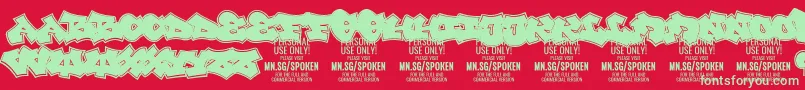 Spoken PERSONAL Font – Green Fonts on Red Background