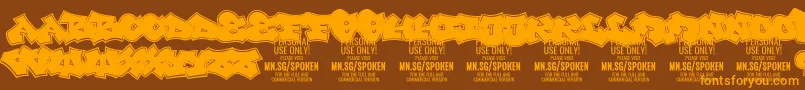 Więcej informacji o czcionce Spoken PERSONAL Czcionka Spoken PERSONAL – pomarańczowe czcionki na brązowym tle