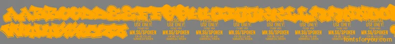 Spoken PERSONAL Font – Orange Fonts on Gray Background