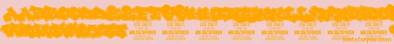 Spoken PERSONAL-fontti – oranssit fontit vaaleanpunaisella taustalla